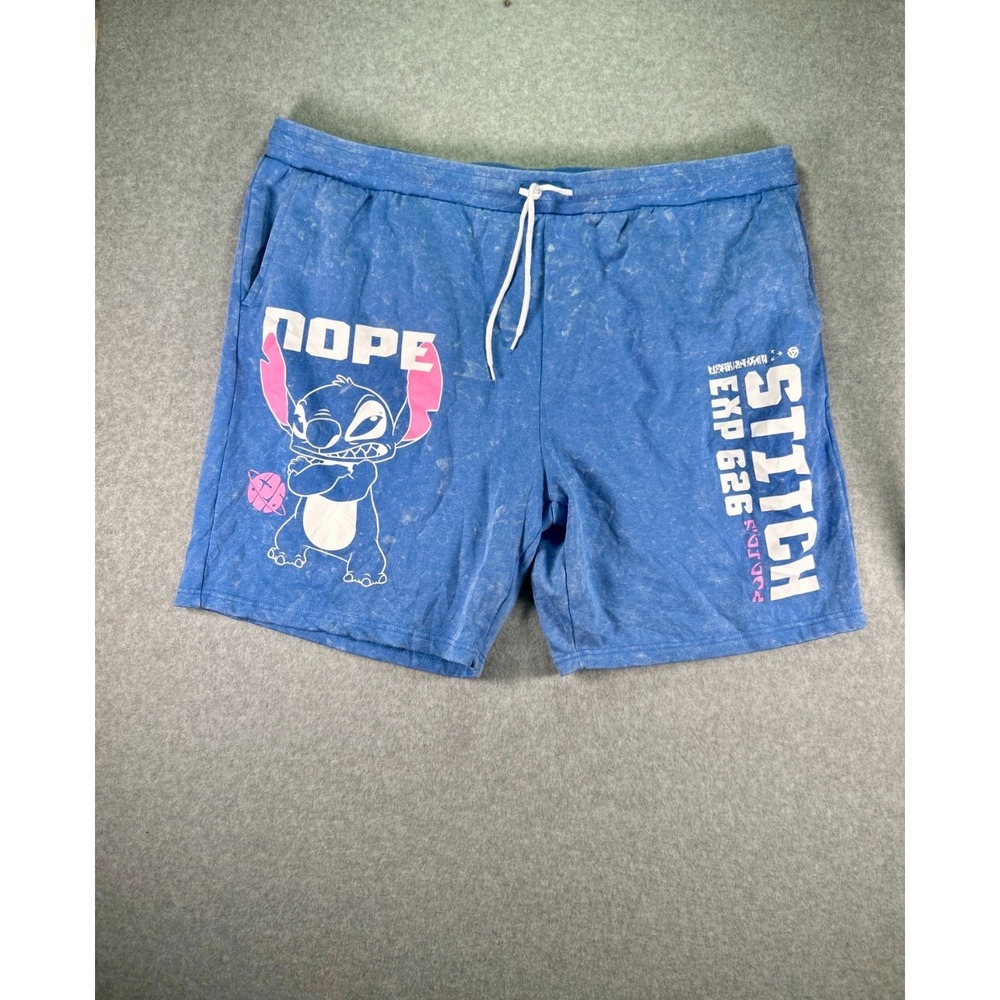 Disney Swim Shorts Men's 3XL Blue Lilo & Stitch Graphic Print Drawstring Waist